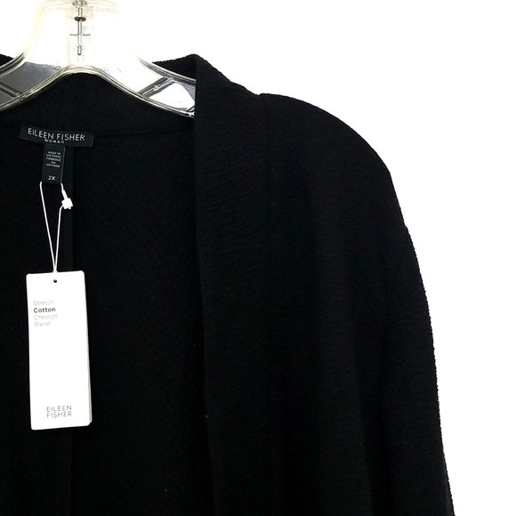 Eileen Fisher black notch collar jacket women's plus size 2X. NWT - Picture 4 of 9
